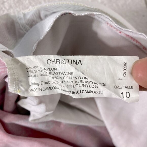 5/$25 Christina Red Floral Tankini Bikini Top Swim Top 10 - Picture 3 of 12